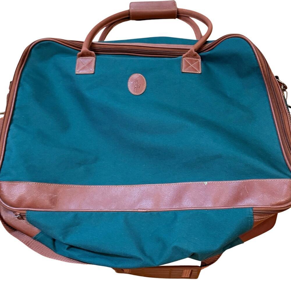 Ralph Lauren Polo Vintage Green Canvas Duffle Bag and Overnight Weekend Carry On - Picture 3 of 6